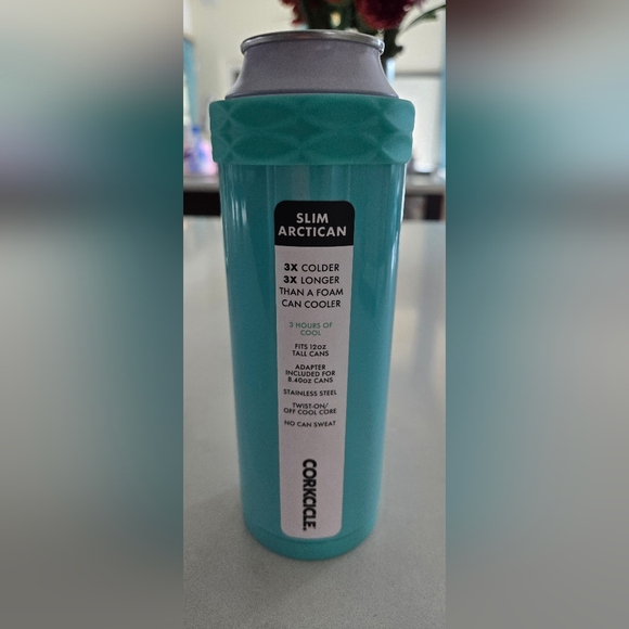 Corkcicle Other - Corkcicle Slim Arctican - Turquoise Can Cooler